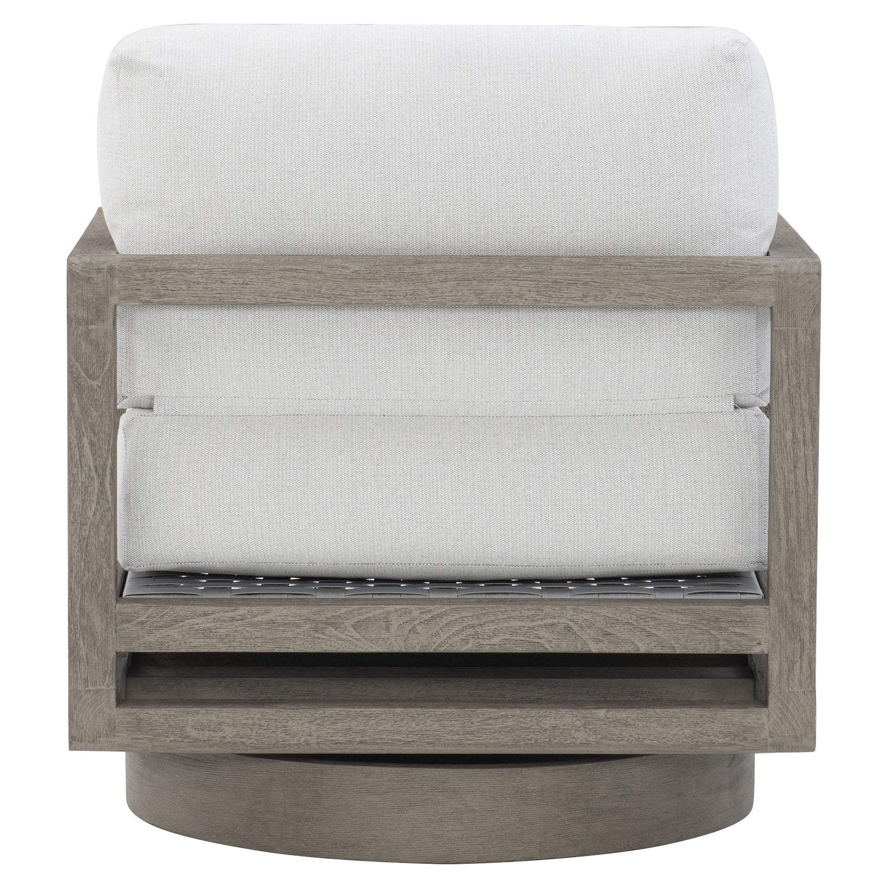 Tanah Weathered Teak/White/Cream Outdoor Swivel Chair - Ornate Home