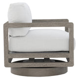 Tanah Weathered Teak/White/Cream Outdoor Swivel Chair - Ornate Home