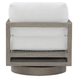 Tanah Weathered Teak/White/Cream Outdoor Swivel Chair - Ornate Home