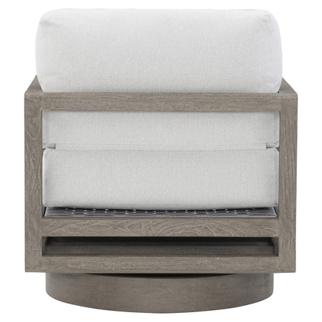 Tanah Weathered Teak/White/Cream Outdoor Swivel Chair - Ornate Home