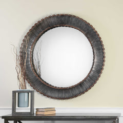 Tanaina Silver Round Mirror - Ornate Home