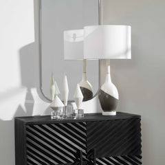 Tanali Gray/White Modern Table Lamp - Ornate Home