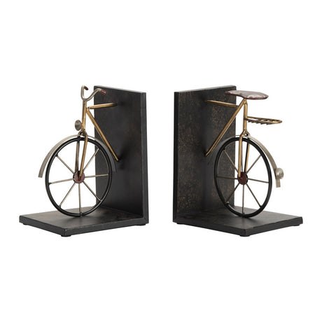 Tandem Brown/Gold Bookend Pair - Ornate Home