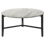 Tandi White 3-piece Faux Marble Coffee and End Table Set - Ornate Home