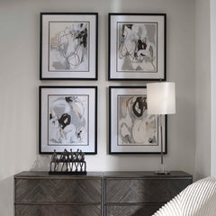 Tangled Threads Multicolor Abstract Framed Prints (Set of 4) - Ornate Home