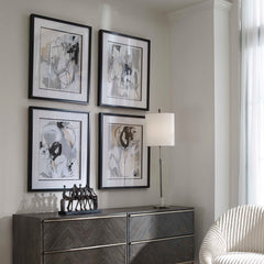 Tangled Threads Multicolor Abstract Framed Prints (Set of 4) - Ornate Home