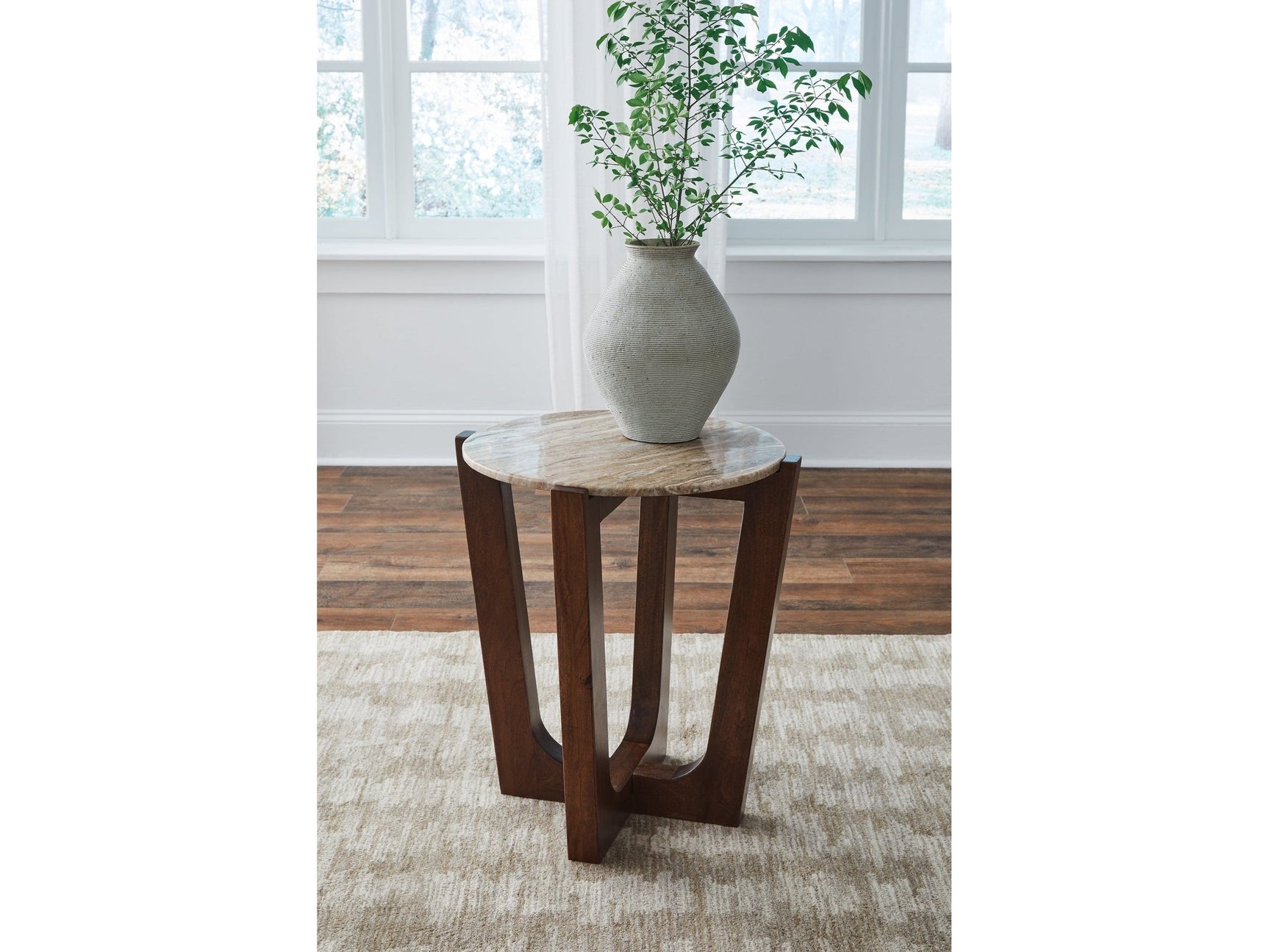 Tanidore Warm Brown Round End Table (Online Special Price) - Ornate Home