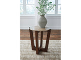 Tanidore Warm Brown Round End Table - Ornate Home