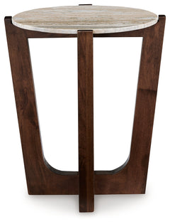 Tanidore Warm Brown Round End Table - Ornate Home