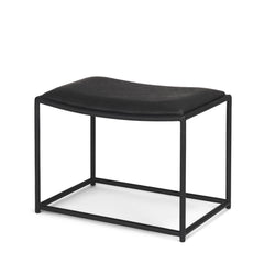 Taniel Black Leather Metal Stool