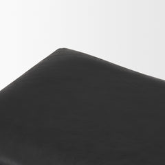 Taniel Black Leather Metal Stool