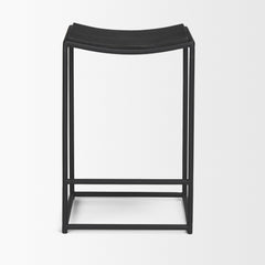 Taniel Black Textured Wood Metal Counter Stool