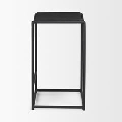 Taniel Black Textured Wood Metal Counter Stool