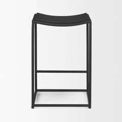 Taniel Black Textured Wood Metal Counter Stool