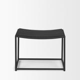 Taniel Black Textured Wood Metal Stool - Ornate Home
