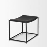 Taniel Black Textured Wood Metal Stool - Ornate Home