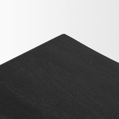 Taniel Black Textured Wood Metal Stool