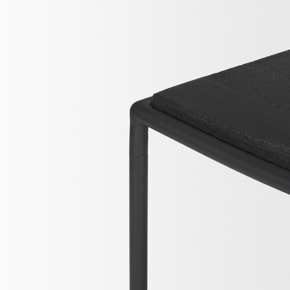 Taniel Black Textured Wood Metal Stool - Ornate Home