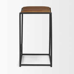 Taniel Brown/Black Leather Metal Counter Stool - Ornate Home