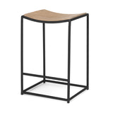 Taniel Light Brown/Black Wood Metal Counter Stool