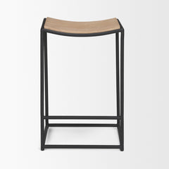 Taniel Light Brown/Black Wood Metal Counter Stool