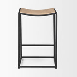 Taniel Light Brown/Black Wood Metal Counter Stool