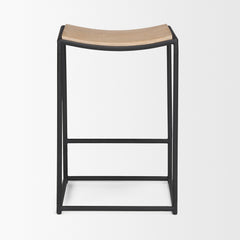 Taniel Light Brown/Black Wood Metal Counter Stool