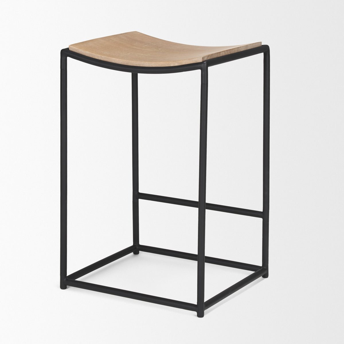 Taniel Light Brown/Black Wood Metal Counter Stool