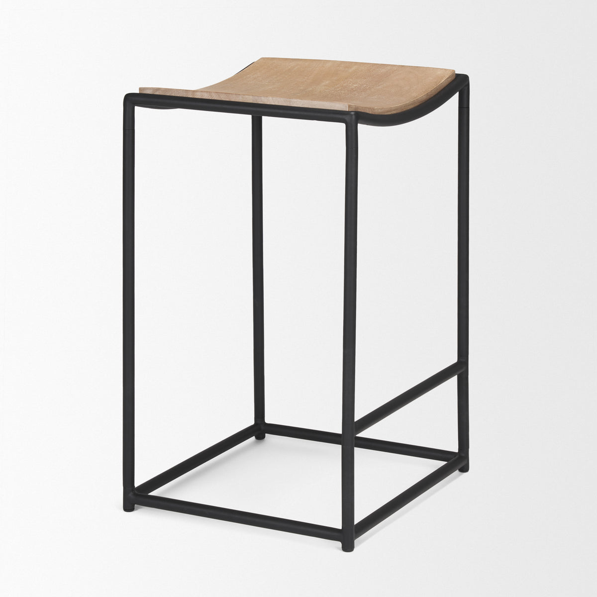 Taniel Light Brown/Black Wood Metal Counter Stool