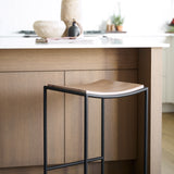 Taniel Light Brown/Black Wood Metal Counter Stool
