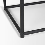 Taniel Light Brown/Black Wood Metal Stool - Ornate Home