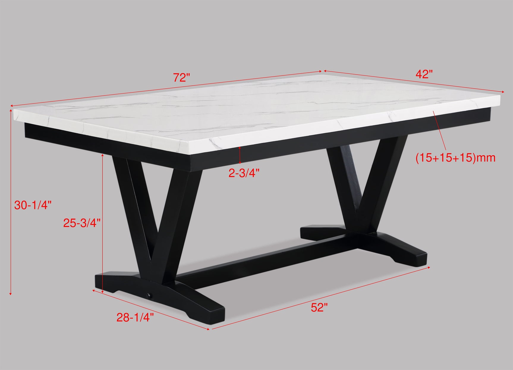 Tanner Black/White Faux Marble Top Dining Set - Ornate Home