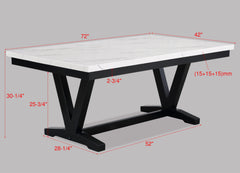 Tanner Black/White Faux Marble Top Dining Set - Ornate Home