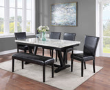 Tanner Black/White Faux Marble Top Dining Set - Ornate Home
