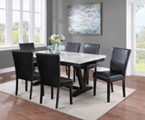 Tanner Black/White Faux Marble Top Dining Set - Ornate Home