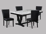 Tanner Black/White Faux Marble Top Dining Set - Ornate Home