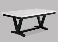Tanner Black/White Faux Marble Top Dining Set - Ornate Home