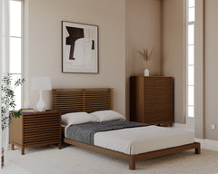 Tanner Eastern King Solid Ash Platform Bed in Roux - Ornate Home