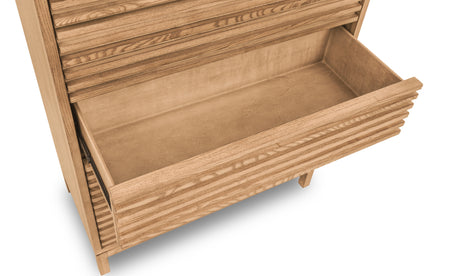 Tanner Five Drawer Ash Wood Chest in Flaxen - Ornate Home