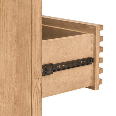 Tanner Five Drawer Ash Wood Chest in Flaxen - Ornate Home