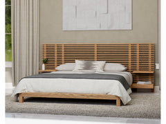 Tanner Flaxen Full Solid Ash Wall Bed with Integrated Nightstands - Ornate Home