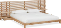 Tanner Flaxen Full Solid Ash Wall Bed with Integrated Nightstands - Ornate Home