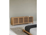 Tanner Four Door Solid Ash Media Console in Flaxen - Ornate Home