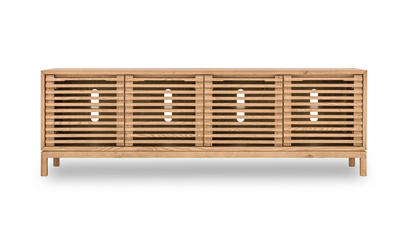 Tanner Four Door Solid Ash Media Console in Flaxen - Ornate Home