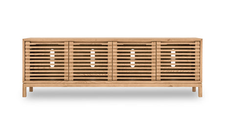 Tanner Four Door Solid Ash Media Console in Flaxen - Ornate Home