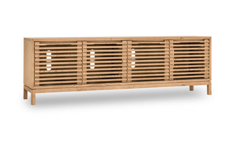 Tanner Four Door Solid Ash Media Console in Flaxen - Ornate Home