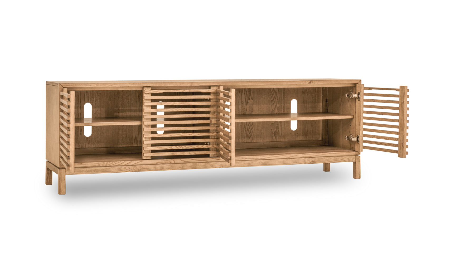 Tanner Four Door Solid Ash Media Console in Flaxen - Ornate Home