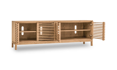 Tanner Four Door Solid Ash Media Console in Flaxen - Ornate Home