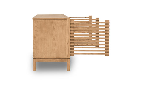 Tanner Four Door Solid Ash Media Console in Flaxen - Ornate Home