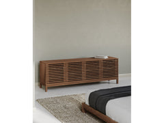 Tanner Four Door Solid Ash Media Console in Roux - Ornate Home